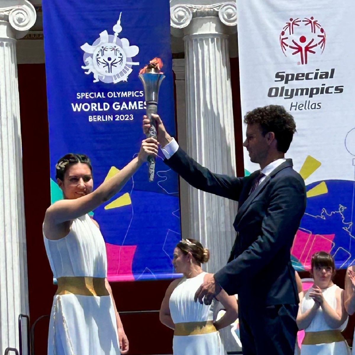 The Flame of Hope was lit in Athens, Greece, today beginning its journey to the @SOWG_Berlin2023 games. The <a href="/LETRforSO/">LETR</a> Final Leg Team will attend over 16 community celebrations prior to delivering the flame to the Opening Ceremony on June 17th. #Berlin2023 #UnbeatableTogether