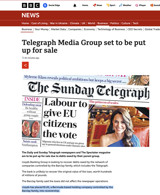 Anthony Costello on Twitter "BREAKING The Daily and Sunday Telegraph