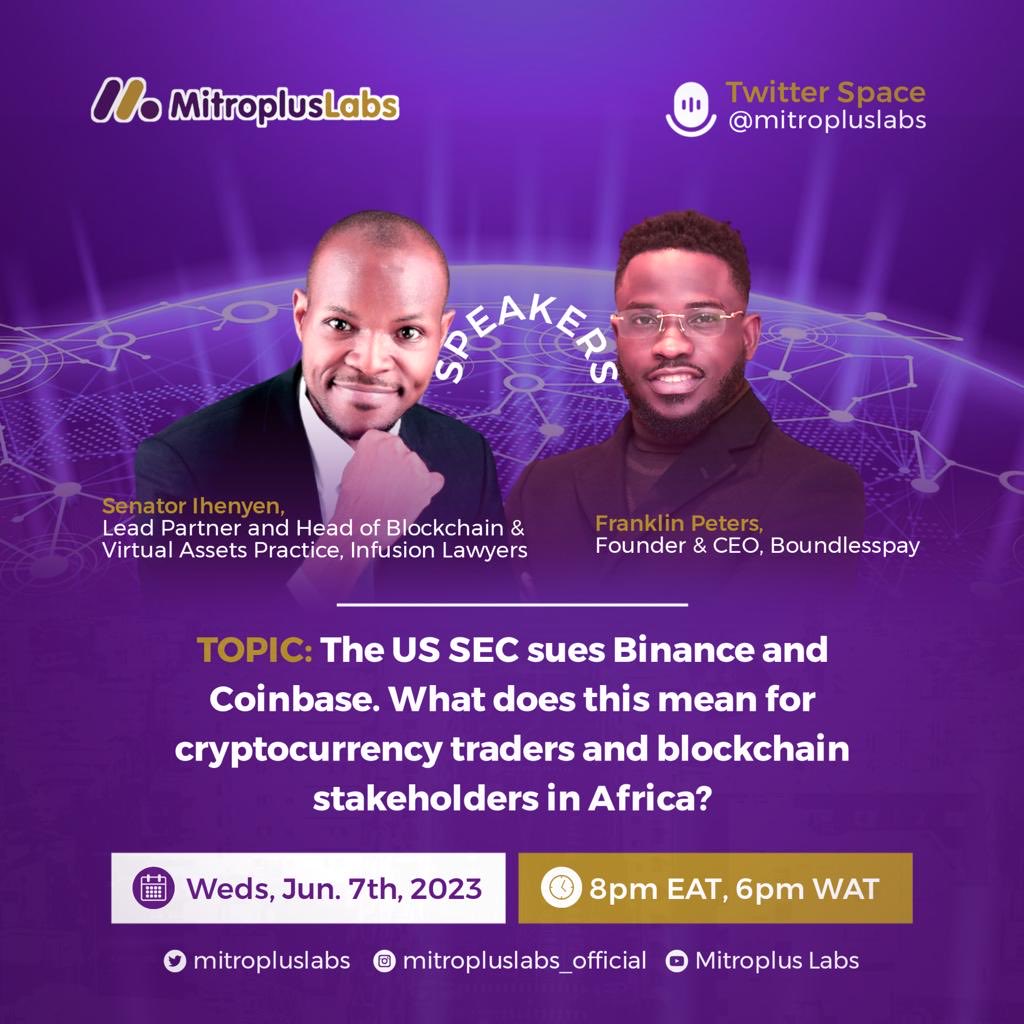 mitropluslabs's tweet image. Tonight on the Space, we are joined by great players in the Blockchain Space.. Don’t miss!!