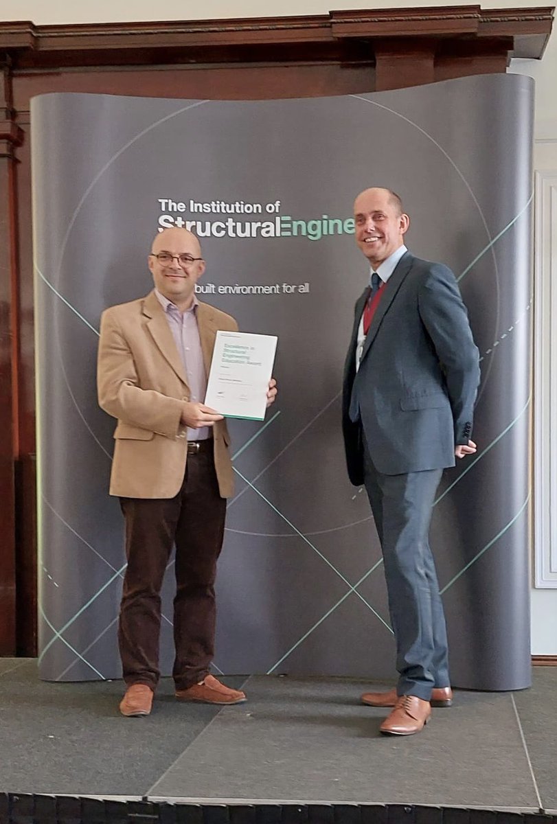 ABehnejad's tweet photo. Honoured to receive the ‘Excellence in Structural Engineering Education Award’ from @IStructE for the ‘Design, Assemble and Dismantle (DAD) Project’ that I’ve developed and implemented @UniOfSurrey since 2014
#DADProject #tactile #education #Awards https://t.co/UlxYGCRcbh