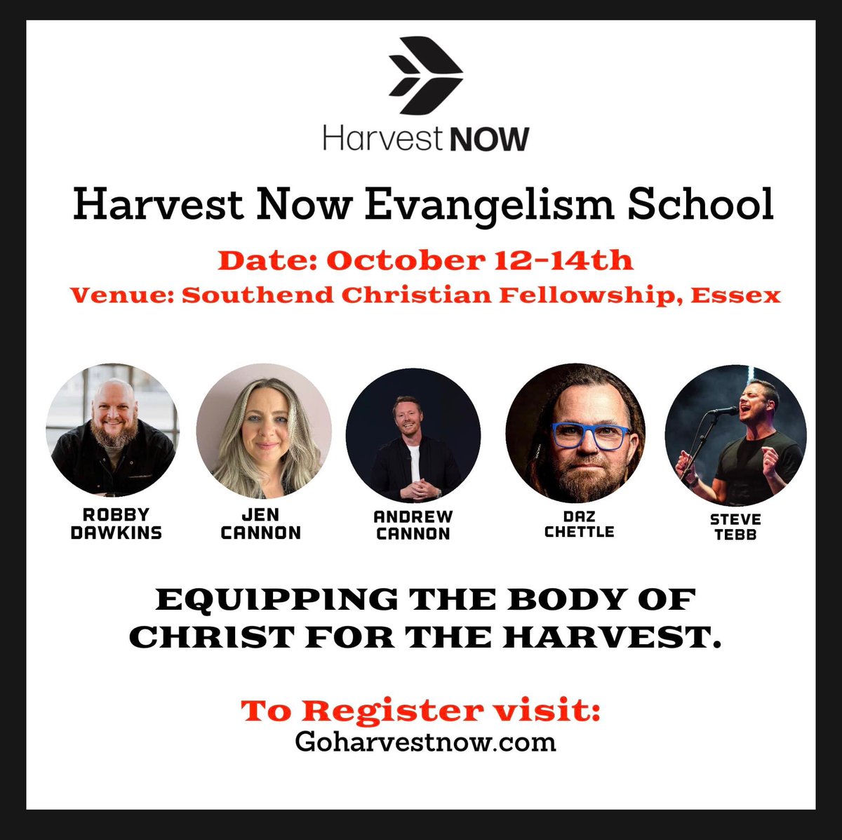 🚨 BREAKING…….. 
We are delighted to let you all know that Harvest Now #Evangelism School is heading back to the amazing county of #Essex. God is moving mightily there and you are all invited!! This school is for every believer in Christ not just the evangelist. Register below: