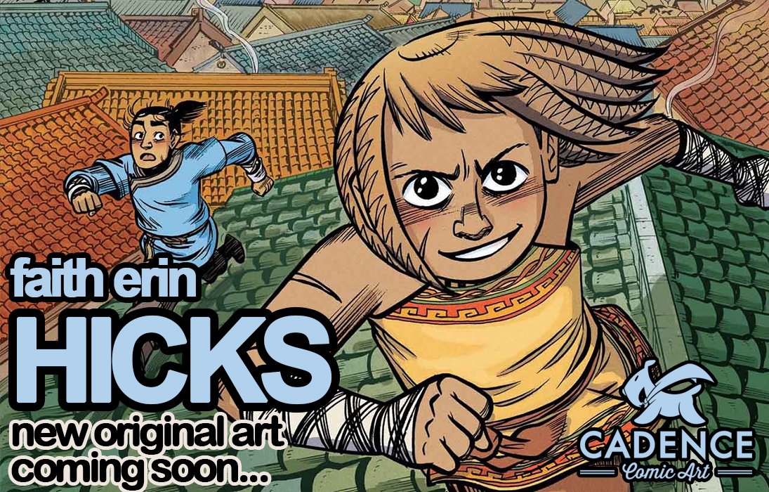 CadenceComicArt's tweet image. New original art from @FaithErinHicks will be coming soon to Cadence Comic Art! 

Any titles or specific pages you'd like to see offered? Reply or email us (through our contact form) and we will see what we can do!