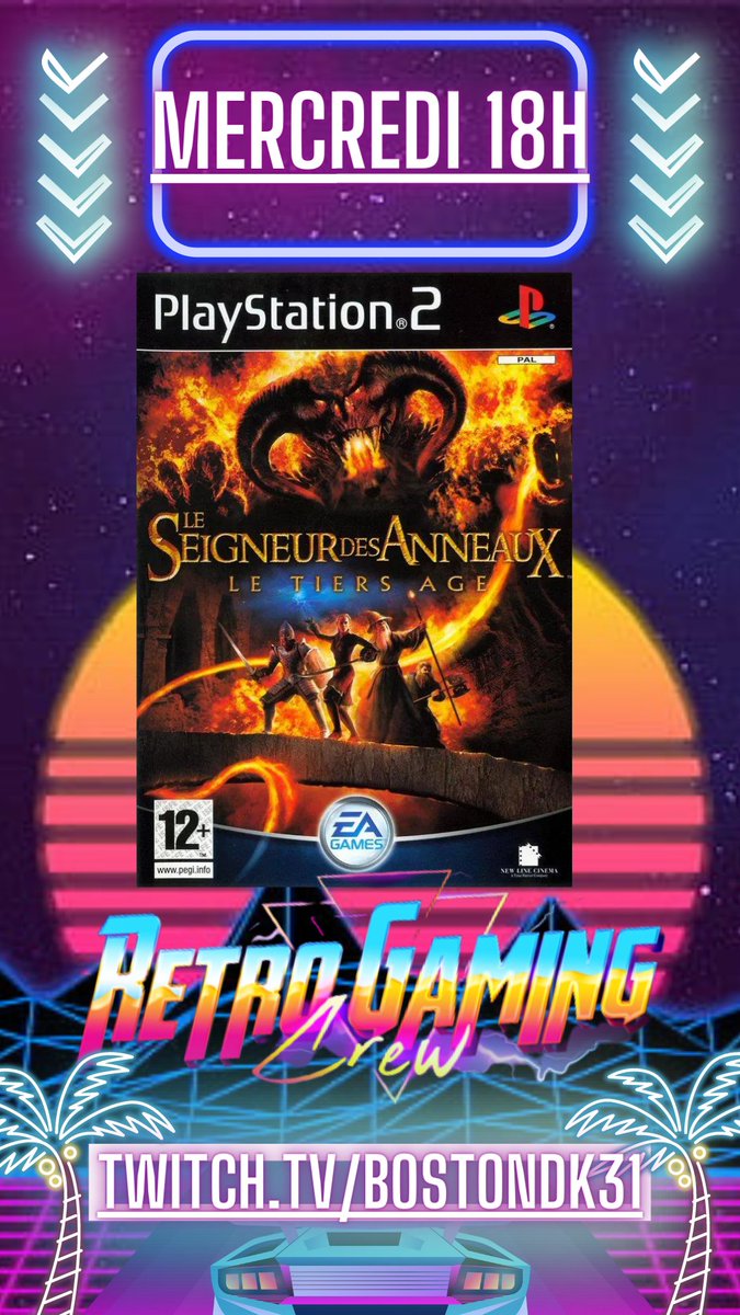 Hello les poulets,   Ce soir 18h c'est RETROGAMING DE l'ENFANCE SUR LE SEIGNEUR DES ANNEAUX LE TIERS DES AGES !!! 
Twitch.tv/bostondk31 🎉
<a href="/RT4French/">FrenchRT</a> <a href="/RTtwitchFR/">RT Twitch FR</a> @RTStreamee <a href="/PetitsStreams/">SoutienPetitsStreams</a> <a href="/PtitTwitchFR/">Le P'tit Twitch FR - Bot 🚀</a> <a href="/BotStreamer/">StreamerBotFR</a>