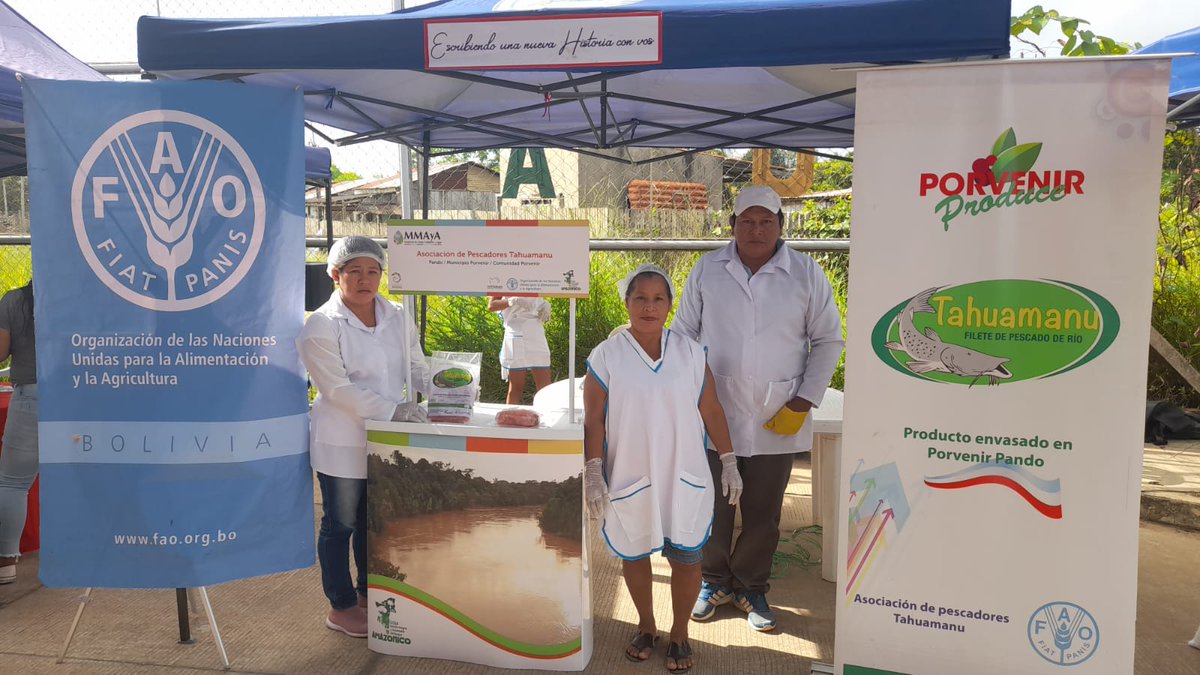 FAOBolivia's tweet photo. El emprendimiento Tahuamanu, presente en la Feria Interactiva de Inocuidad de los #alimentos , organizada por #SENASAG, en Pando.

Tahuamanu es ejemplo del fortalecimiento de la gestión territorial indígena comunitaria en un contexto de COVID-19 y adaptación al #CambioClimático https://t.co/xi6LW6lonQ