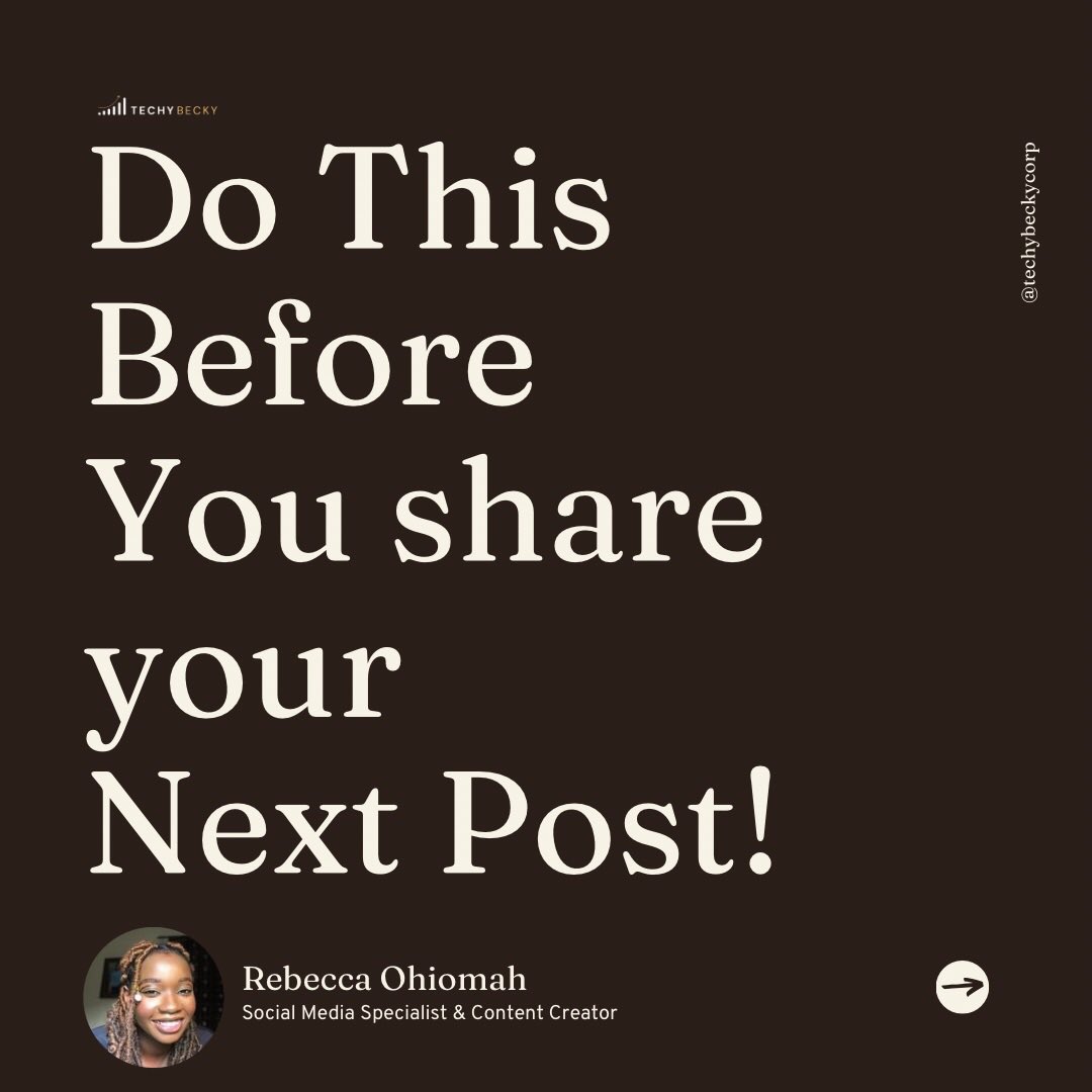 CokoaWorks's tweet photo. Do this!
Before you make your Next post or schedule your next content, answer these questions!
Save for later! 🤗📌

#techybeckycorp #socialmediatipsmarketing #contentstrategy #socialmediamanagerservices #postingschedule #consistencytips Messi EFCC Savage Barcelona https://t.co/EdupgX6CDT