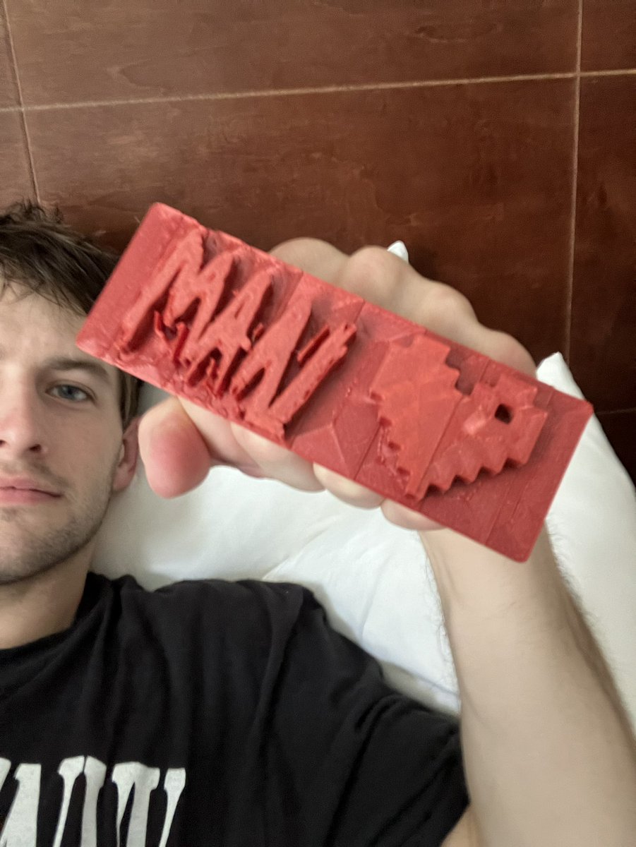 HeartAttackMane's tweet photo. When your friend 3D prints you Heart Attack Man knuckle dusters 🥺 https://t.co/WqVKcTY7N5