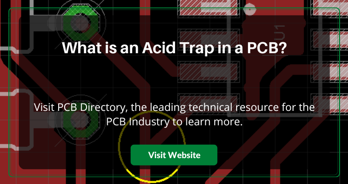 PCB_Directory's tweet photo. An acid trap is a section on the PCB that can accumulate corrosive chemicals when the PCB board is being cleaned with etching solutions.

Click here to read more https://t.co/4WE7h4jhkj

#AcidTrap #PCBCorrosion #EtchingSolutions #PCBCleaning #PCBManufacturing #PCBKnowledge https://t.co/J4dJprWzfX
