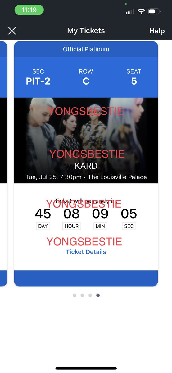 yongsbestie's tweet photo. WTS 3RD ROW KARD TICKET FOR LOUISVILLE KENTUCKY ‼️
i bought 1 too many tickets so i’m selling my extra!!
SELLING FOR FACE VALUE!! dm me!
#KARD #WTSKARD https://t.co/NiHRYUJ0q9
