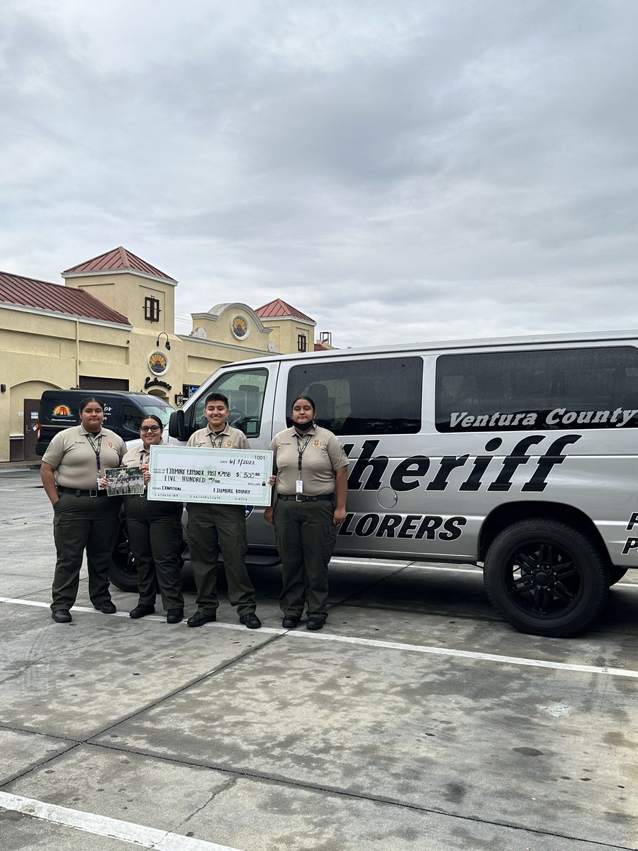 The morning of June 7th, 2023 explorers from the Fillmore Explorer Post #2958 had the pleasure of attending the Fillmore Rotary meeting held at El Pescador where they were donated $500.  Thank you to Fillmore Rotary for the generous donation, it is greatly appreciated!