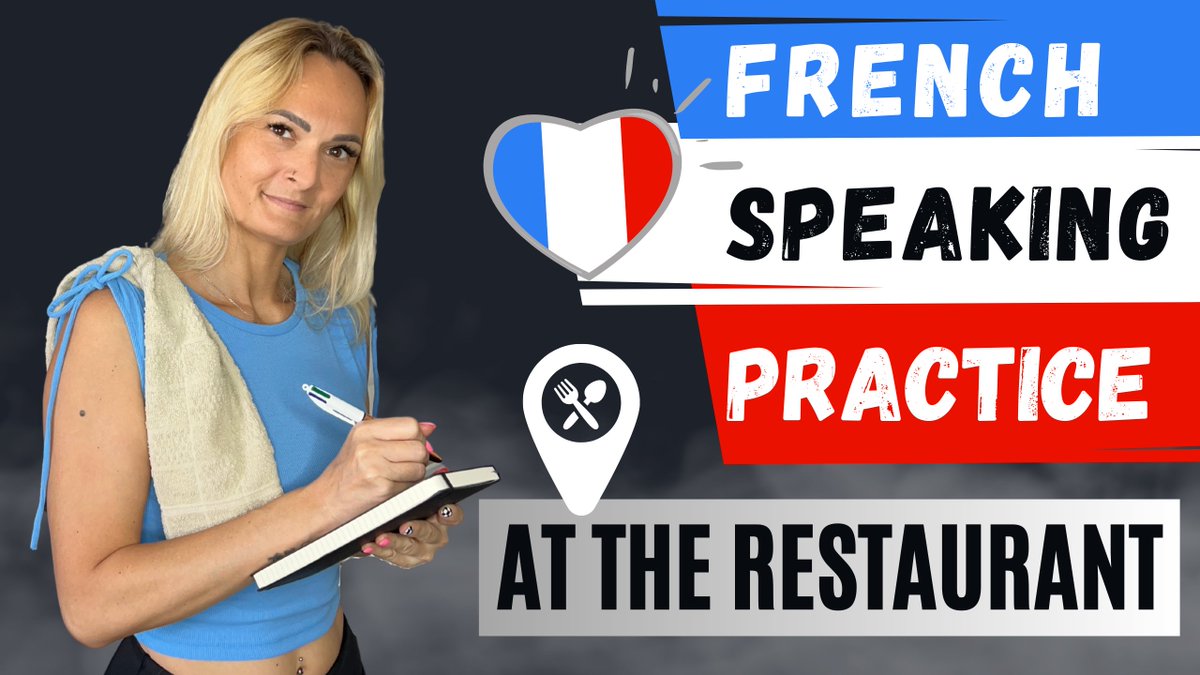 LearnFRwithLex's tweet photo. READY to speak French now? Watch my latest video to practice a REAL French conversation at the restaurant 🍽 with me: https://t.co/jrdG9lPIQ9 #LearnFrench #FrenchForBeginners #NativeFrenchTeacher #FrenchSpeakingPractice https://t.co/MrNbIrJLQ2