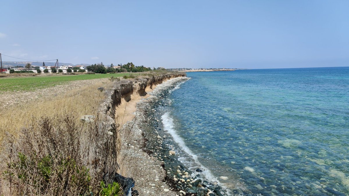 GMAndreou's tweet photo. Last day in Cyprus with #KAMBE project @Cornell @UofC @AMNEUBC @dendrobel @cmkearnsy. Returning to Maroni since 2019 has been great! Photo from a LRoman site at Zygi highlighting the impact of #coastalerosion on maritime heritage along the south-central coast of Cyprus. https://t.co/wRFqZ8j0bV