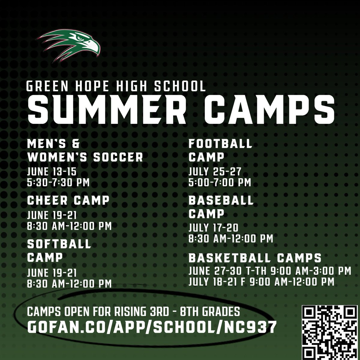 Falcon Summer Camp spots are quickly filling up. Sign up your Future Falcon before it's too late! #TakeFlightGH