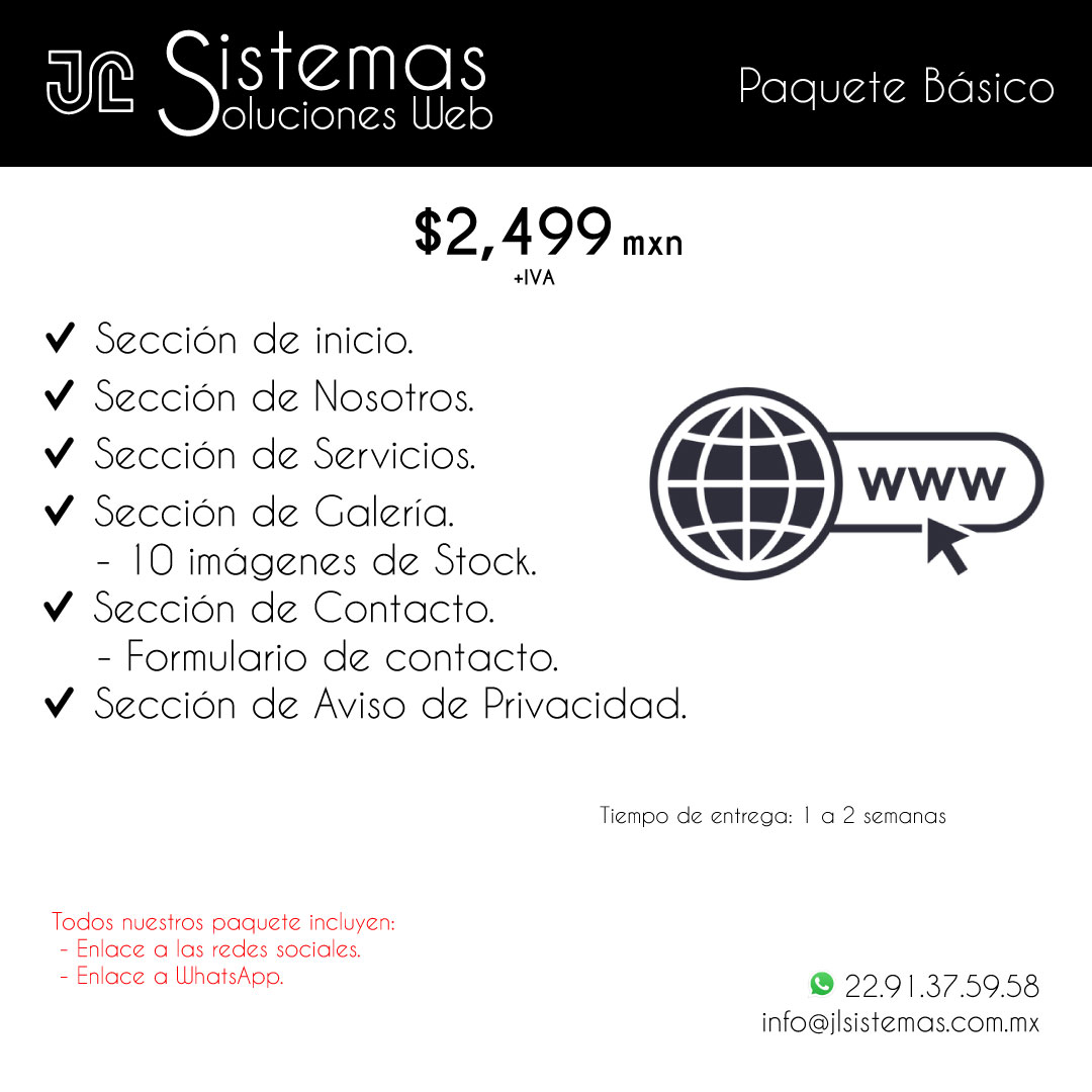 jlsistema's tweet photo. Desarrollo de página web a la medida.
- -
Más información
📷 info@jlsistemas.com.mx
📷 https://t.co/D5ci9mSuaZ

#sistemas #web #sistemasweb #inventario #sistemainventario #codigo #inventarios https://t.co/BPmwWS1ZOs