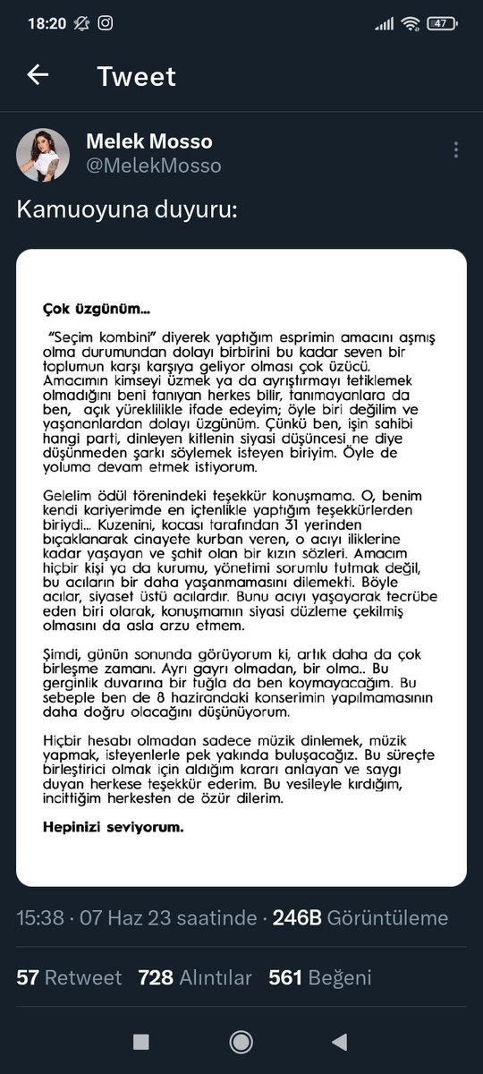 zemheri_ce's tweet photo. Arpası fazla gelen Melek Mosso'ya inanan ikna oldum diyen var mı ?

Şahsen ben ikna oldum dersem yalan olur. Ayrıca böylelerinin ne sevgisine nede kendisine hiç mi hiç ihtiyaç yoktur. https://t.co/dMJXbuADTs