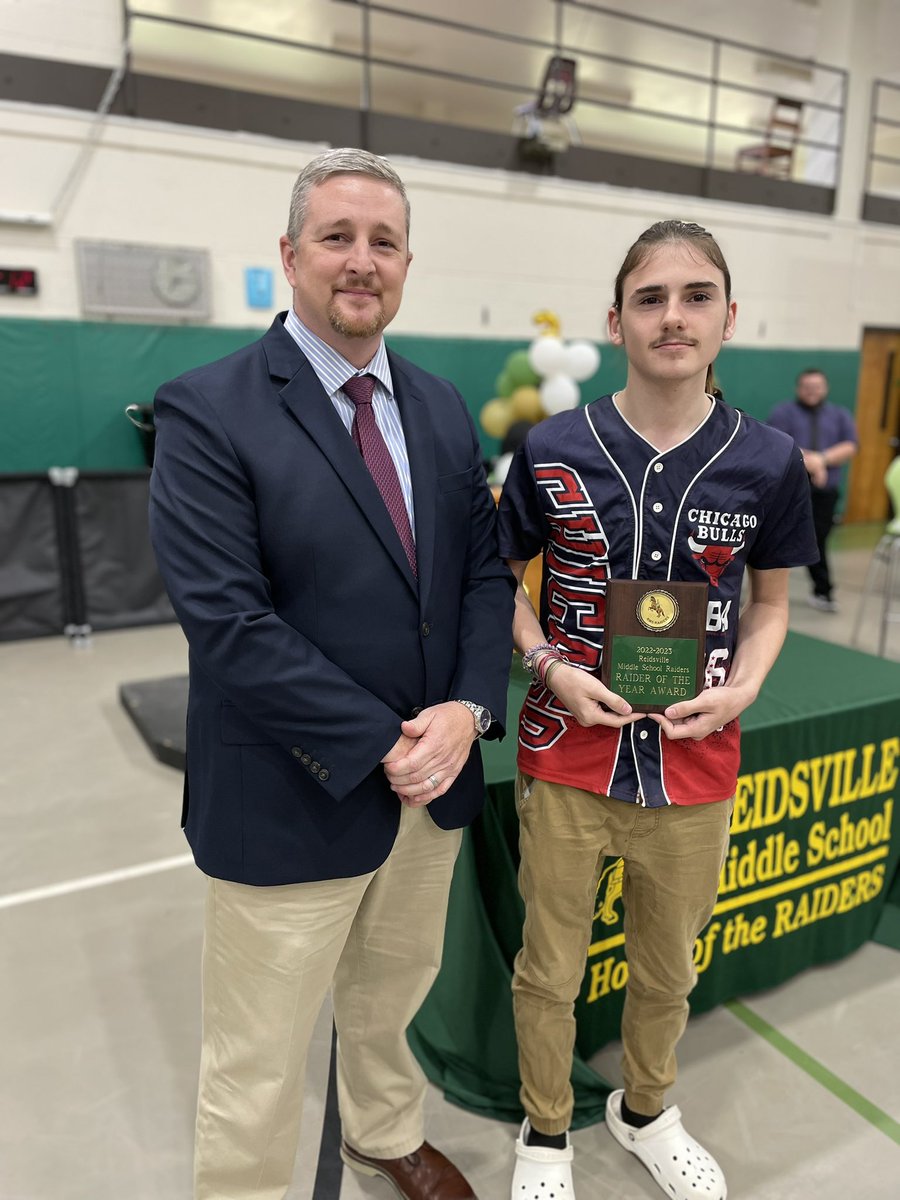ReidsvilleMS's tweet photo. Congratulations to the Eighth Grade Students who received Principal Awards from Mr. Barnett. Students were recognized for Student Athlete of the Year, Raider of the Year, and the Superintendent’s Academic Recognition Award. #RMSRaiders_NothingGreater @RCS_NC https://t.co/AQ79yTyaD0