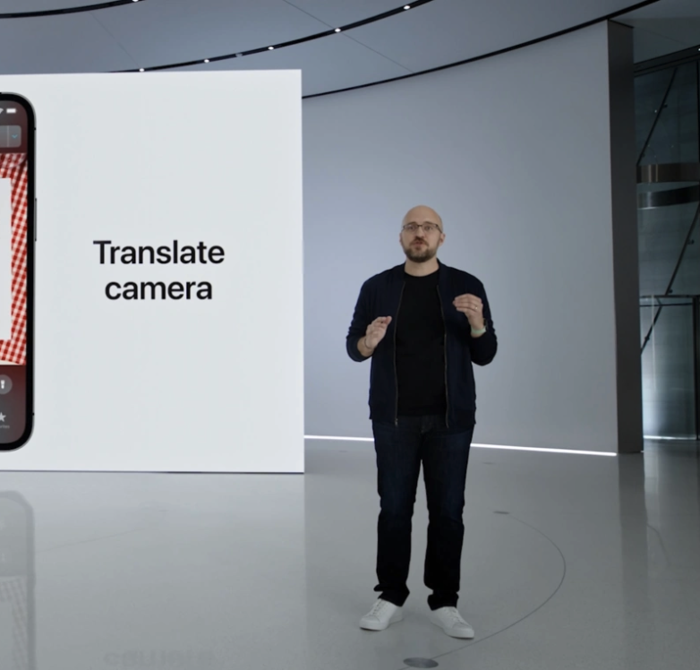 joeljohnson's tweet photo. Apple's house style is hyperrealism, or nearly. The people + clothing is real, but their speech (sound quality, cadence), their hand gestures, the blocking is all diffusely lit in a way that makes everyone look unreal. And backdrops—some real, some virtual— always look virtual. https://t.co/veLRjFPiXq