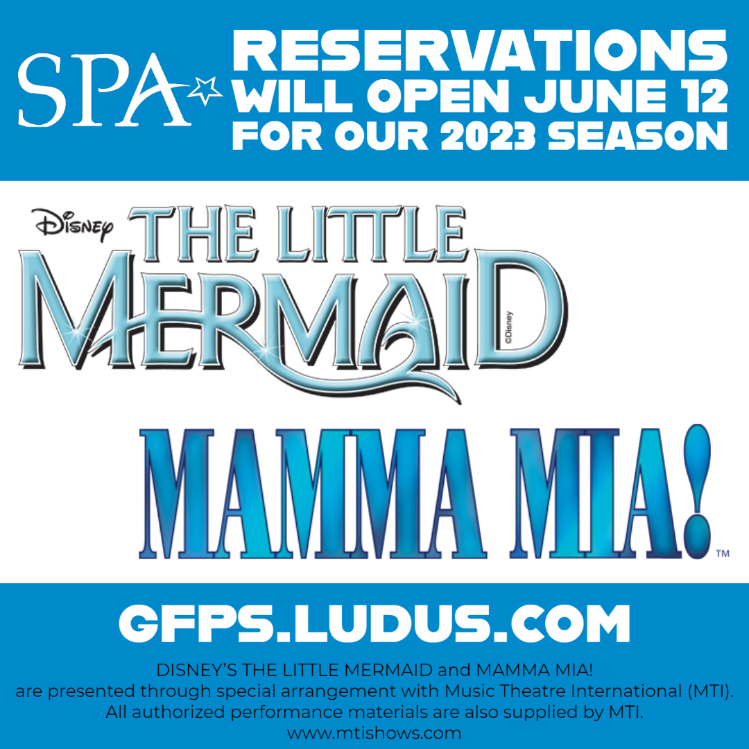 Mark your calendars! Tickets go on sale next Monday at 10am for this summer's productions of "The Little Mermaid" and "Mamma Mia!" Over 150 students on stage and behind the scenes are involved with these productions, and we would love to see you at the shows. #wewillallbestars