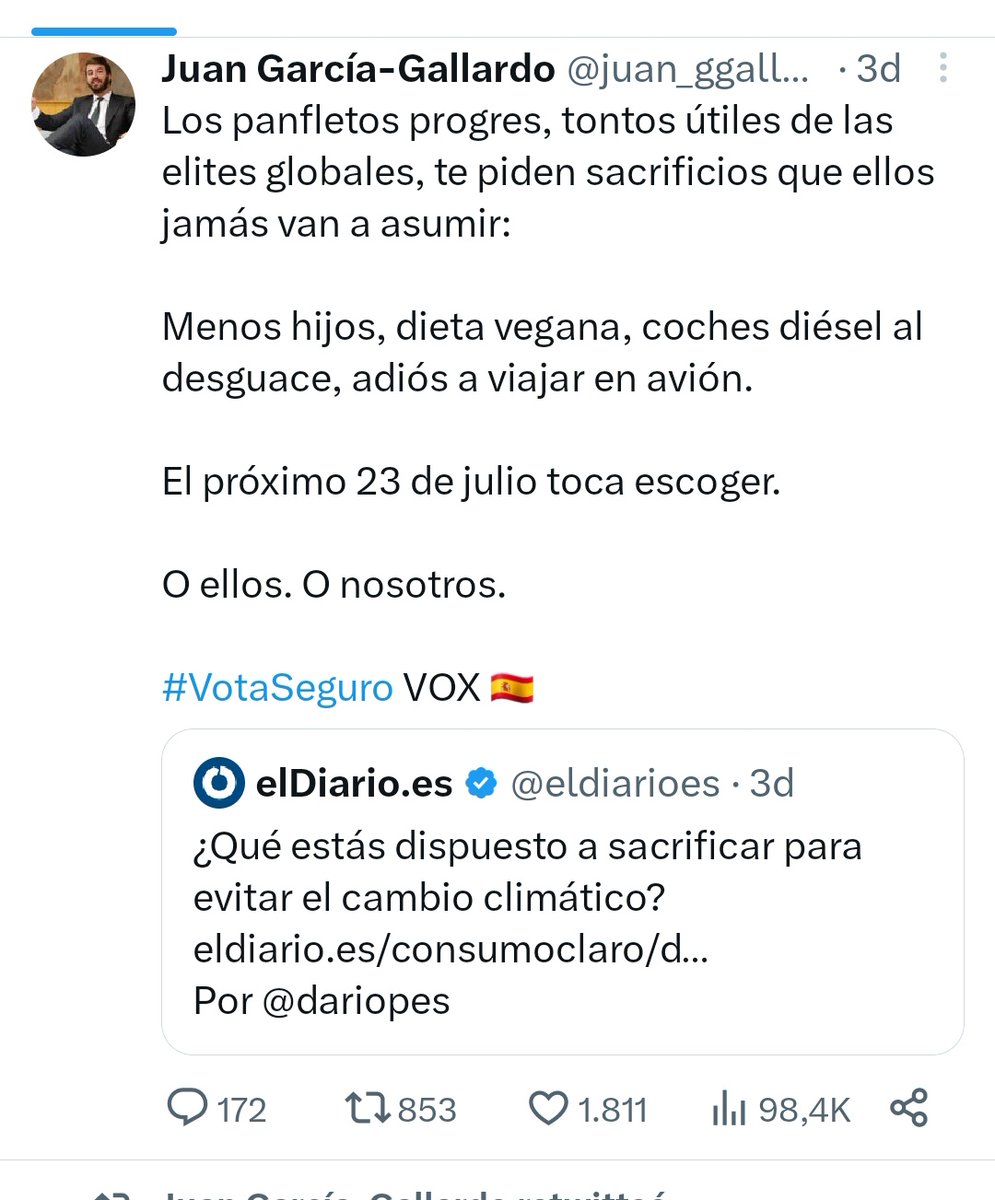 Esto es Vox, esto. El insulto, el señalamiento y el desprecio por parte de tipos que tienen un cargo público y consideran es una patente de corso. No, mire, no funciona así