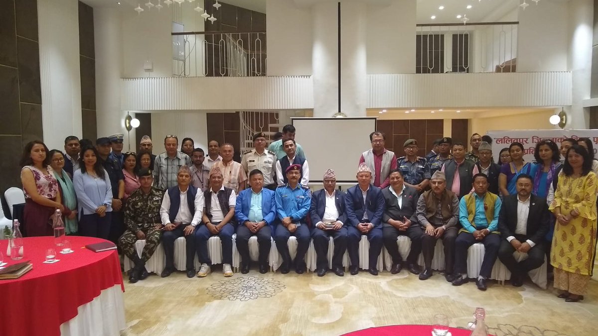 NSETNepal1's tweet photo. Workshop on formation of "Disaster Preparedness and Response Plan (#DPRP) of Lalitpur District, 2023" held, organized by DAO Lalitpur with the technical support from #DPNetNepal and #NSET, 7Jun2023. #DisasterManagement #Preparedness #Response https://t.co/20HFUx823w