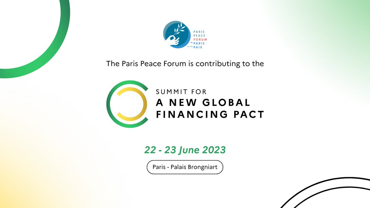 ParisPeaceForum's tweet photo. 🌎🙅‍♀️ No country should have to choose between reducing poverty and protecting the planet!

This is why we are actively contributing to the Summit for a #NewGlobalFinancingPact to address the pressing and interconnected issues of climate and development.

The Paris Peace Forum is supporting the Summit by offering a platform for the consultation, engagement and participation of civil society, particularly from the most vulnerable countries.

We are convinced that the presence of civil society actors at the Summit is a game-changer, enhancing its ambition and leaders’ accountability!

Find out more 👉 https://t.co/oQIygJjZaE