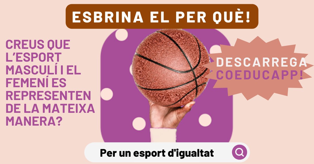 coeducacardedeu's tweet photo. Per què les equipacions femenines i masculines d’alguns ESPORTS són diferents?? 🤔 Investiga-ho descarregant-te la COEDUCAPP! 
Per un esport lliure de sexisme!! ✊💜
Enllaç de l'app a la bio
#cardedeu #cardedeucoeduca #taulacoeduca #feminisme #igualtat https://t.co/9WTqGlw1WZ