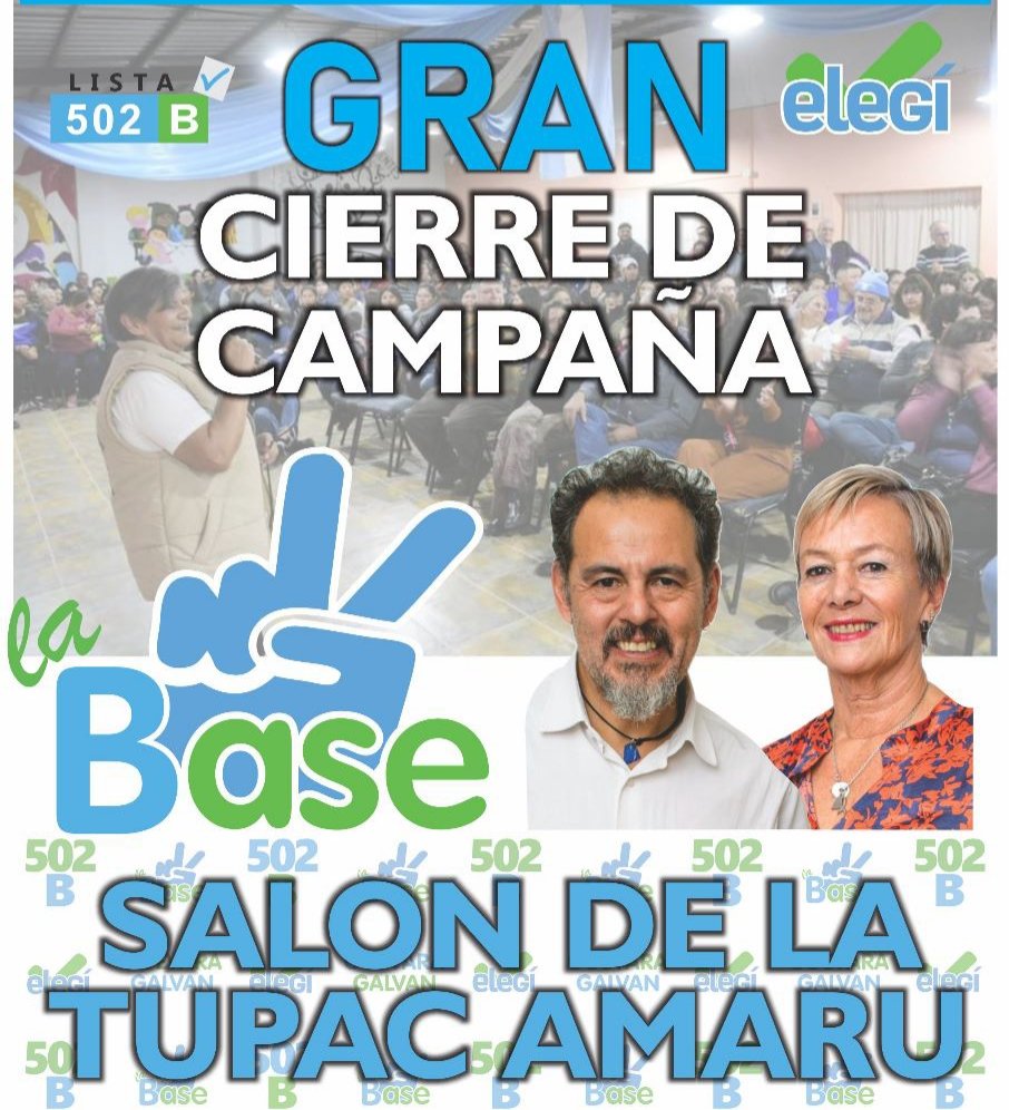 Alfredo72110038's tweet photo. Cerramos nuestra campaña el jueves a partir de las 18, en el Salón "Sebastián Moro", de la Organización Tupac Amaru de Lavalle. Un acto desde un territorio que expresa la rebeldía popular contra la persecución que instalaron Macri y Cornejo #502B https://t.co/JjeQKxWle5