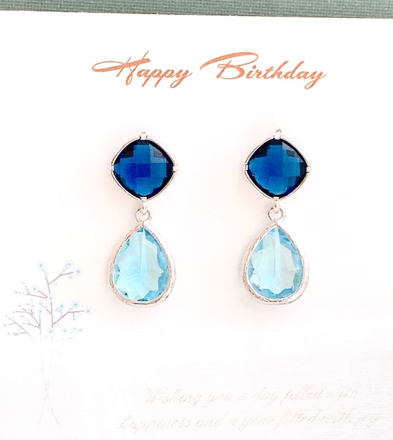 Aquamarine Earrings, March Birthstone, Aqua etsy.me/3Tasy8u #earrings #bridesmaidgifts #jewelry #classicblue #aquamarineearrings @etsymktgtool