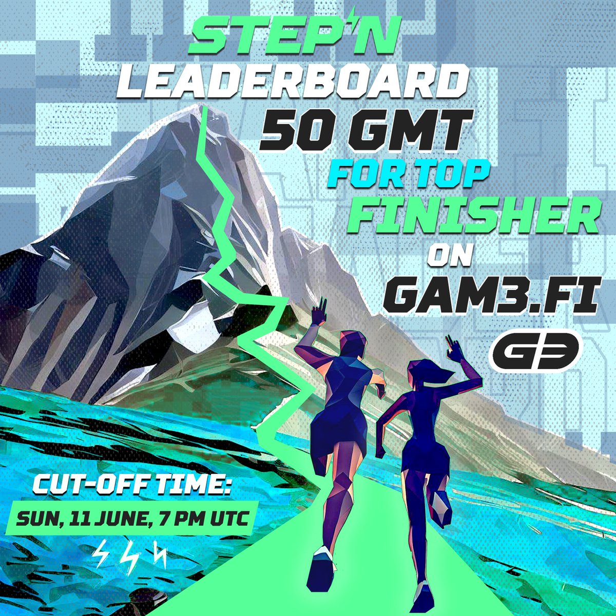 Crypto30Y's tweet photo. 💰50 $GMT x1 giveaway for top finisher on #STEPN @gam3_fi Weekly Leaderboard🏆
1⃣Like &amp; Retweet 
2⃣Follow @Crypto30Y @STEPN_Su  @Stepnofficial 
3⃣Join @gam3_fi web app if you haven't already and sync your STEPN account and climb the leaderboard.
Get active and show your progress! https://t.co/O7DMrdkGtJ