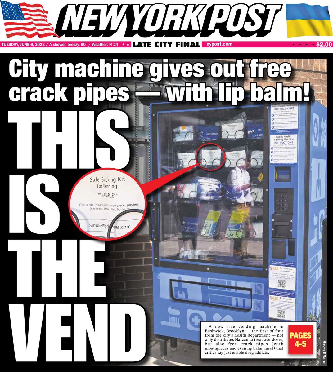 FILE UNDER “COMING TO A NEIGHBORHOOD NEAR YOU!” ALL RIGHT FOLKS! GET ALL YOUR CRACKHEAD NEEDS WITH A ONE STOP VENDING MACHINE!!!! Need a new crackpipe…no problem…need some lip balm for those crackpipe dry lips…no problem!!!! THE CITY OF NEW YORK IS HERE FOR YOU!!!! REALLY 🤨