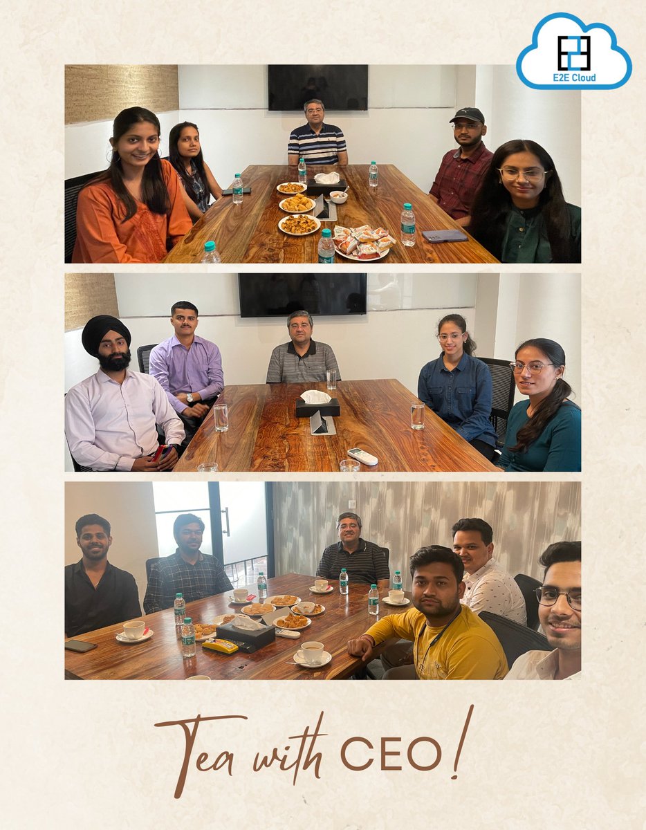 e2enetworks's tweet photo. At E2E, we encourage interaction and meaningful conversations to foster connections and share knowledge. Here’s a peek into our Tea with CEO sessions where we encourage employees to give ideas and share their interests with our CEO, Mr. Tarun Dua.
#LifeAtE2E #E2Eians #E2ECloud https://t.co/H0IF5JN5a4