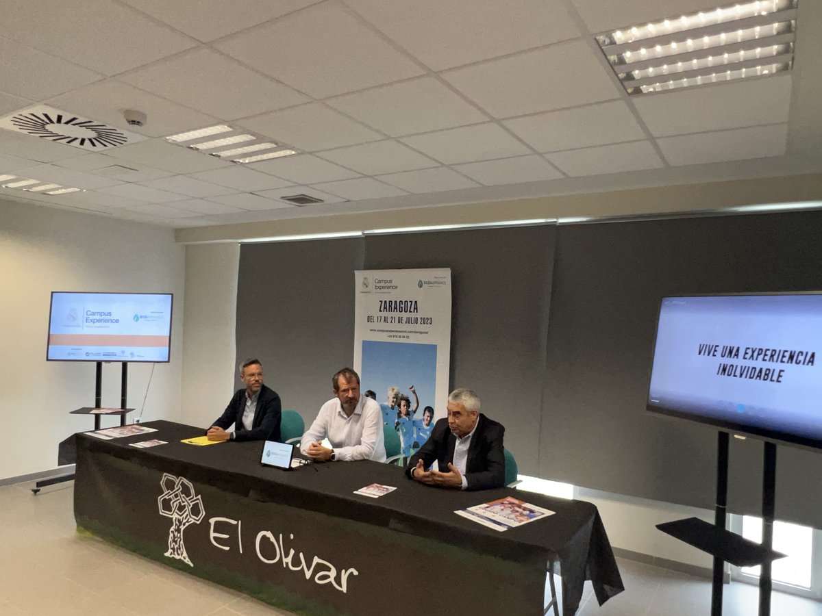 <a href="/ecoadvancespain/">Eco Advance Ozono</a> @Experience_Camp <a href="/Fun_Realmadrid/">Fundación Real Madrid</a> <a href="/FRAN_R2D2/">Fran Pablo Cerezuela</a> Joaquín Sagués, director general @Experience_Camp, remarcaba que es un honor poder estar en una institución como #ElOlivar, por su estructura e instalaciones, así como seguir contando con todas las entidades que con su colaboración hacen posible llevar a cabo Campus Experience.