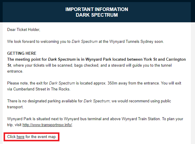 DKShao's tweet photo. Hey @VividSydney , you might want to update your dark spectrum event map link, the emails sent out referring to an event map are showing the wrong event map... FYI ❤️ https://t.co/rAwhSIfPFt