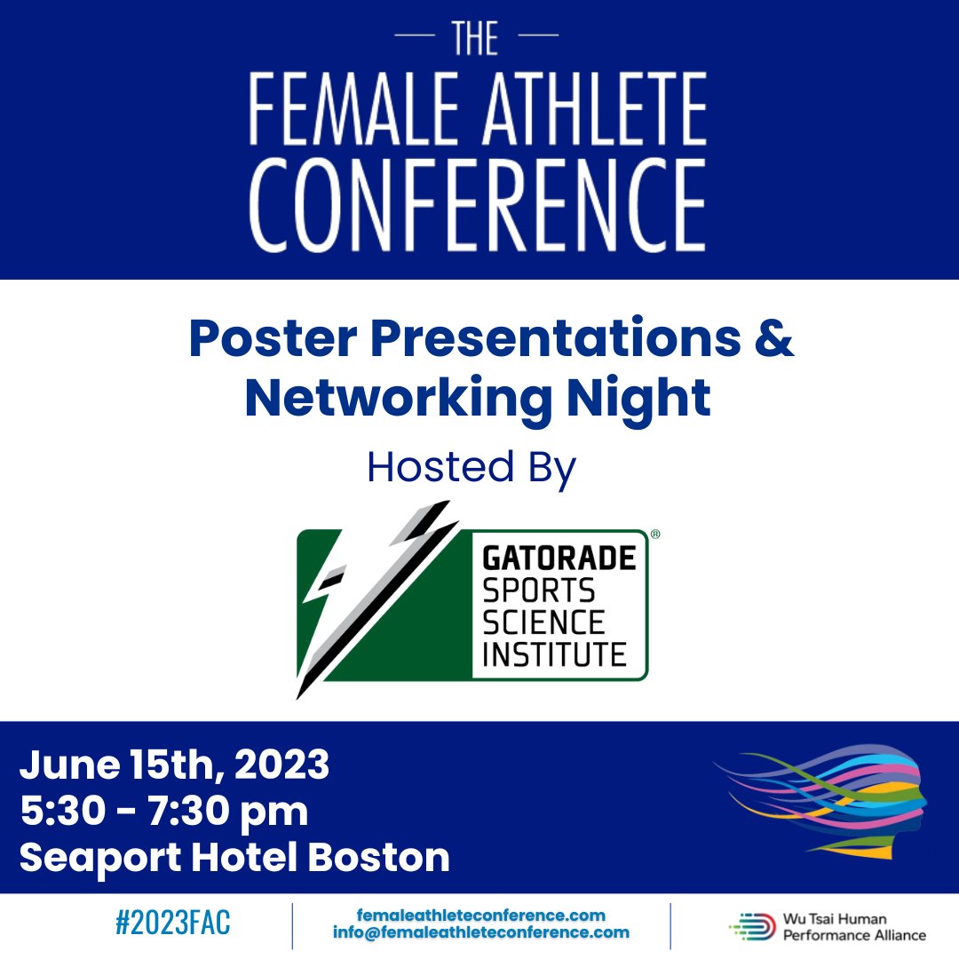 Who will be joining us next week at the Female Athlete Conference for the Poster Presentation and Networking Night?