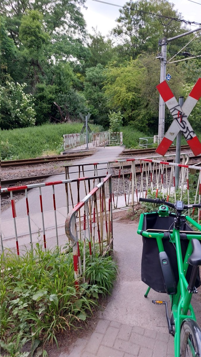 Drängelgitter nur für kurze Fahrräder im Kölner Stadtwald zwischen Haus am See und Stadion. Schade, passt mein Lastenrad nicht durch. @Koeln #Cargofrosch