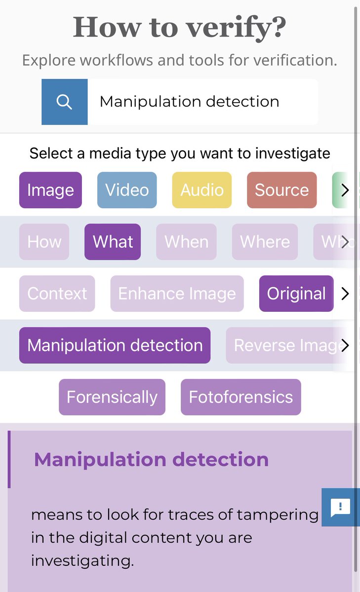 dw_innovation's tweet photo. It’s available: The https://t.co/i5IITen8oe knowledge graph on digital verification workflows and tools goes mobile friendly now. 🙌🏼 https://t.co/oSScuQbBoD