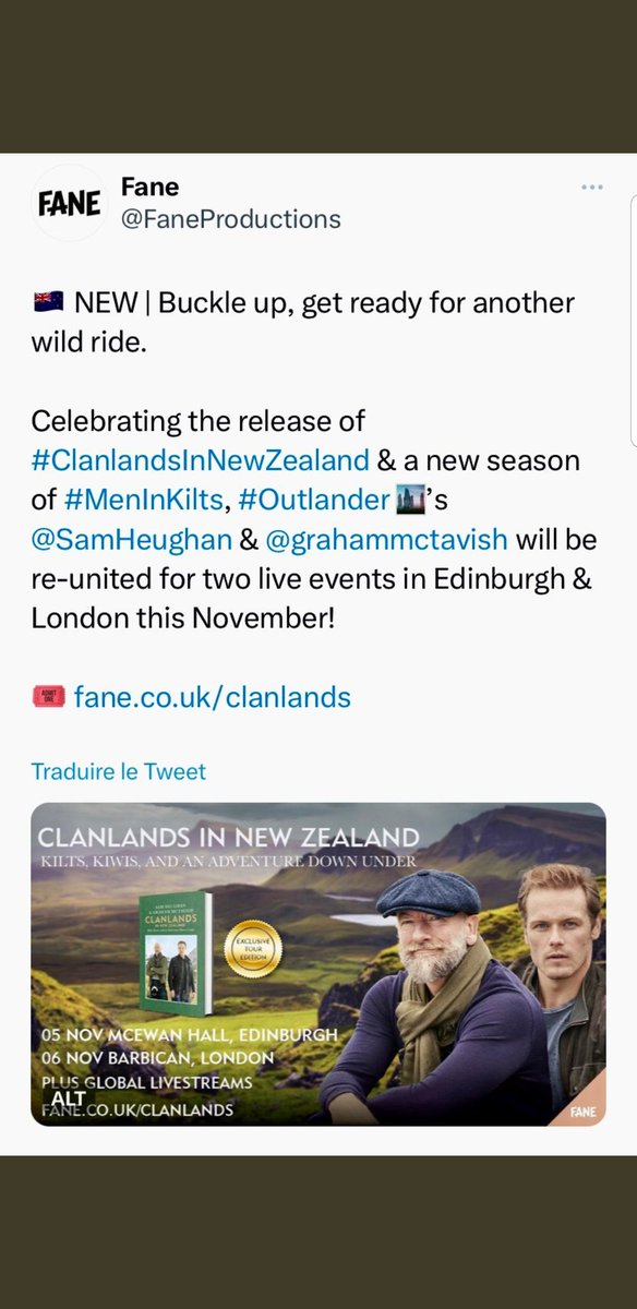@SamHeughan @grahammctavish Will you be taking time out to sign books at Mc Ewan Hall?
I've already been to Waypoints but I'd love to meet you and have my book signed in front of me. Would you do it?
Where would you advise me to go to get closer to you? (Too far for me in the US)