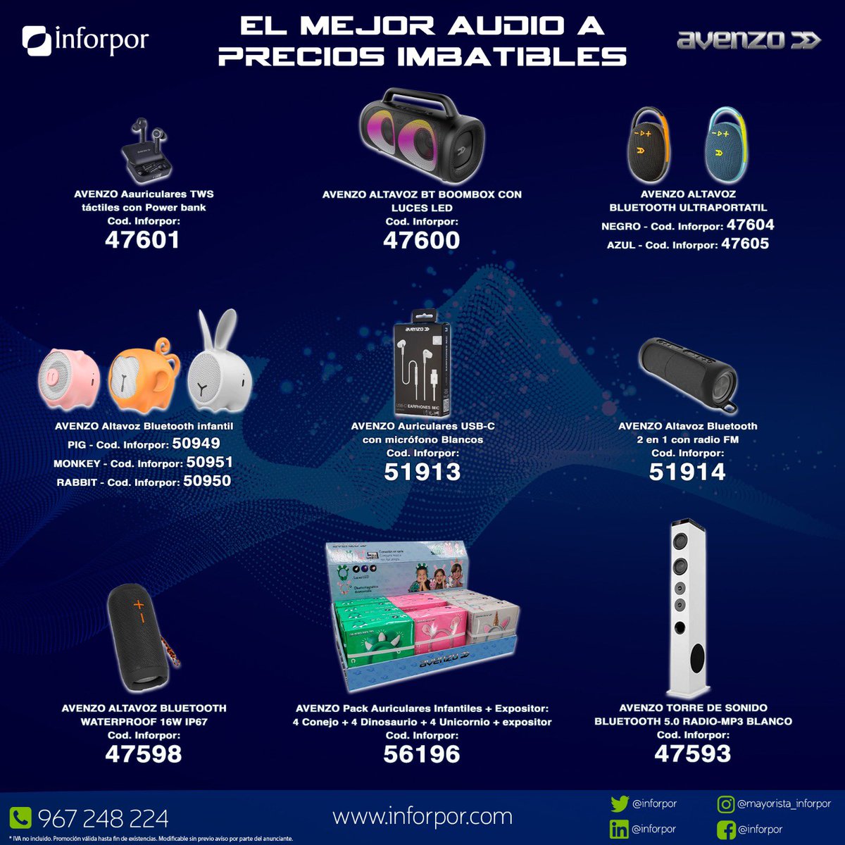 El mejor #audio <a href="/AvenzoEurope/">avenzo.europe</a> a precios imbatibles, para el CanalIT #reseller 
#auriculares #altavozbluetooth #torredesonido #boombox