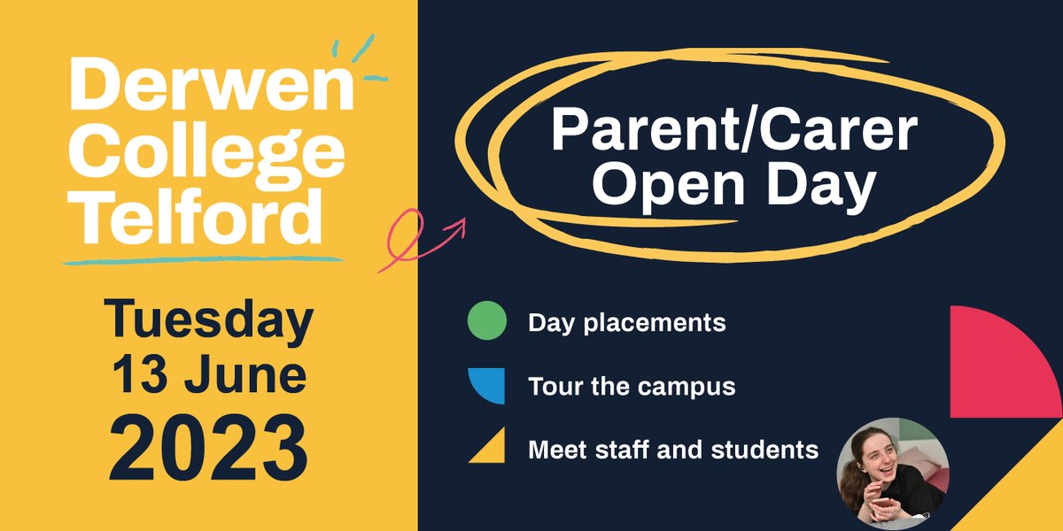 Looking for post-16 options for a young person with SEND in Telford? 

Find out about our exceptional vocational learning programmes at our Telford site Open Evening, Tuesday 13 June 4.30pm

derwen.me/visitTelford

#DerwenCollege #Telford #SEND #Shropshire #APlaceOfPossibility