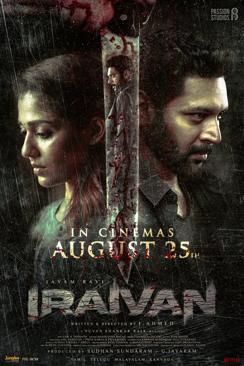 #Iraivan will surprise you with the incredible theatrical experience across 4 languages from August 25th !!!

#IraivanFromAug25

#Nayanthara @Ahmed_filmmaker @thisisysr @PassionStudios_ #HariKVedanth @eforeditor @jacki_art @Synccinema @MangoPostIndia @gopiprasannaa @Shiyamjack…