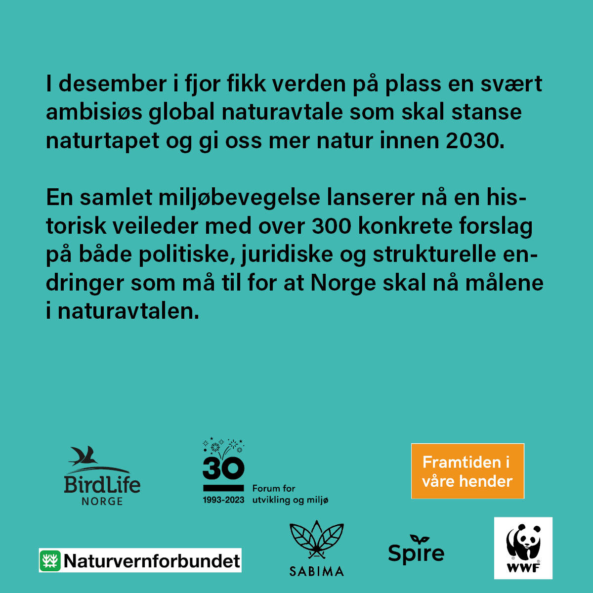 ForumNorway's tweet photo. 🦋🌾FOR NATUREN - I dag lanserte miljøorganisasjonene @Fuglevern, Forum for utvikling og miljø, @FIVH, @Naturvern, @SABIMAnorge, @Spireorg og @WWFNorge en redningspakke #fornaturen.
"For naturen" ble overlevert til @EspenBarthEide. 🙌
Les mer: https://t.co/JGDZyJc7ks https://t.co/inRqz2N335
