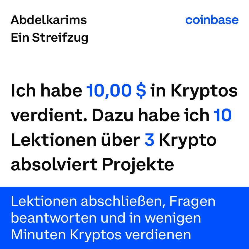 karimwien's tweet photo. Ich habe bis jetzt 10,00 $ verdient, indem ich bei Coinbase mein Wissen über Krypto vertieft habe. Hier erfahren Sie, wie viel Sie verdienen können: https://t.co/RVMYhKjYqO https://t.co/TqrGQ0NbTM