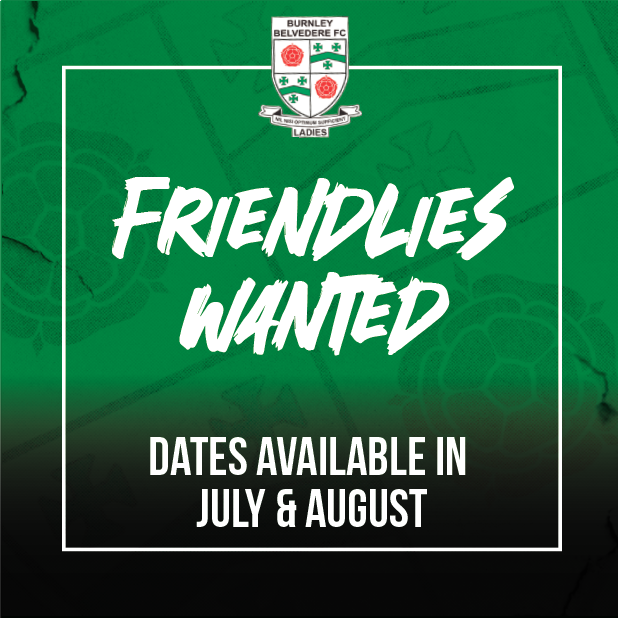 BelvoLadiesFC's tweet photo. Burnley Belvedere Ladies are looking for friendlies in July &amp; August.  

Can host or play away!
DM with interest. https://t.co/2zvuDbUL24