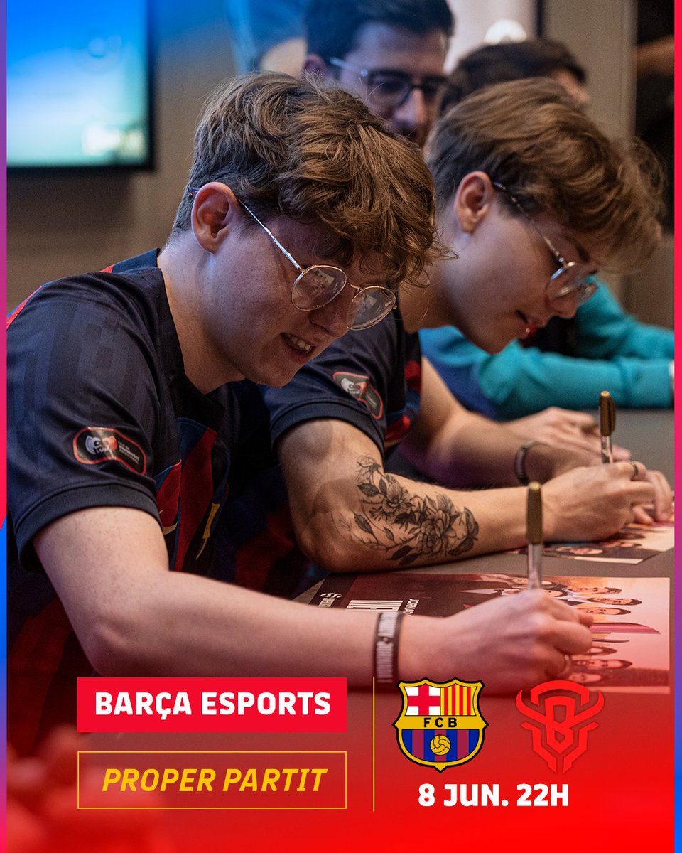 FCBeSports's tweet photo. #FCBeF | Demà juguem #SuperligaLoL:
22H🆚 @BISONSECLUB. Empezamos la semana, nosotros la terminamos. Partido contra un rival directo de tabla y un tanto especial para nosotros. #ForçaBarça 🙌
🟣https://t.co/LyYFWpVR87
🔵🔴https://t.co/bPEl1Lo9YI https://t.co/A93Gd0oFlD