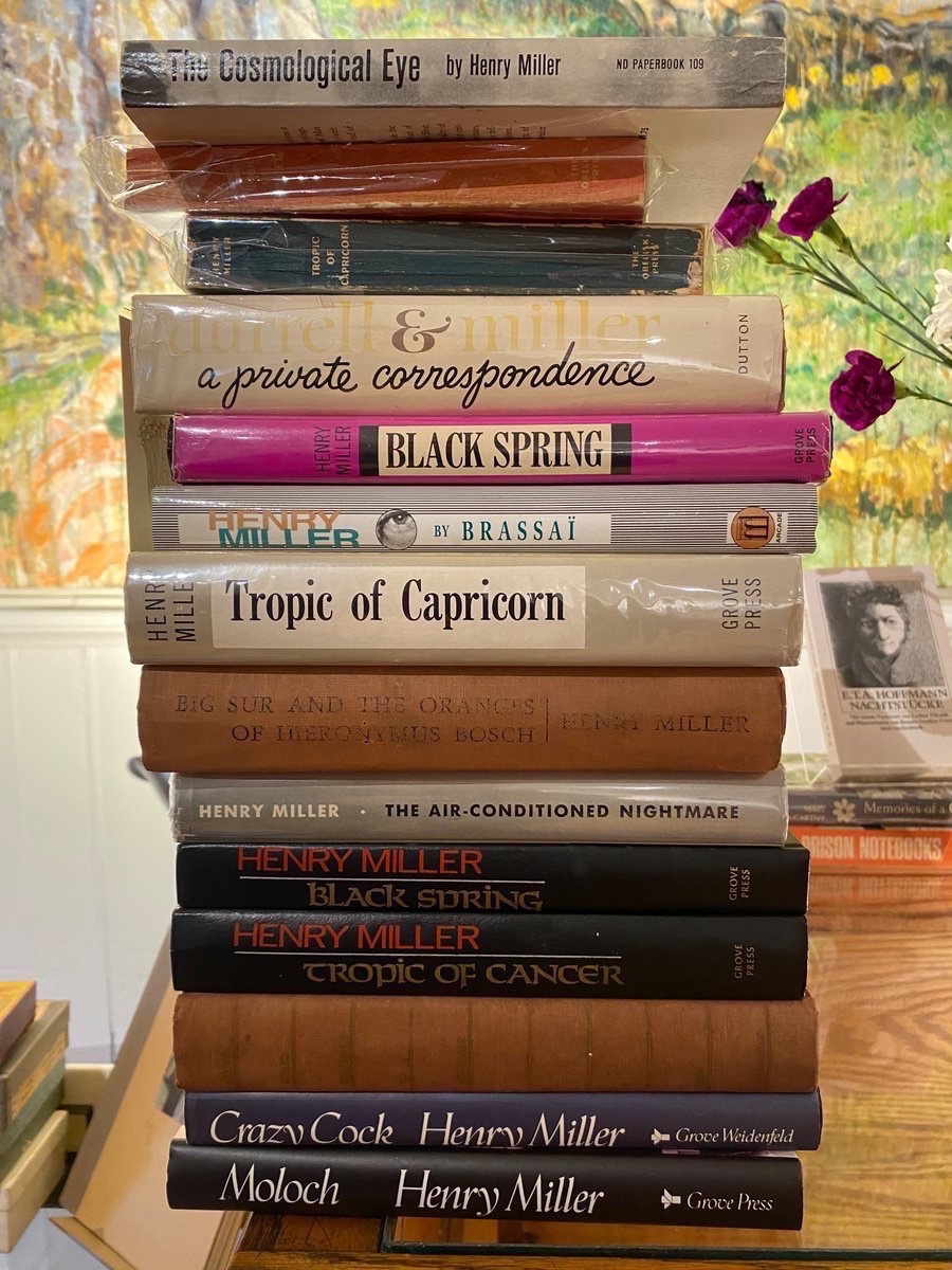 johnstonglenn's tweet image. Henry Miller died OTD in 1980

(I think I took this photo at Diamond Hollow Books in Andes, NY; not my stack in any case)