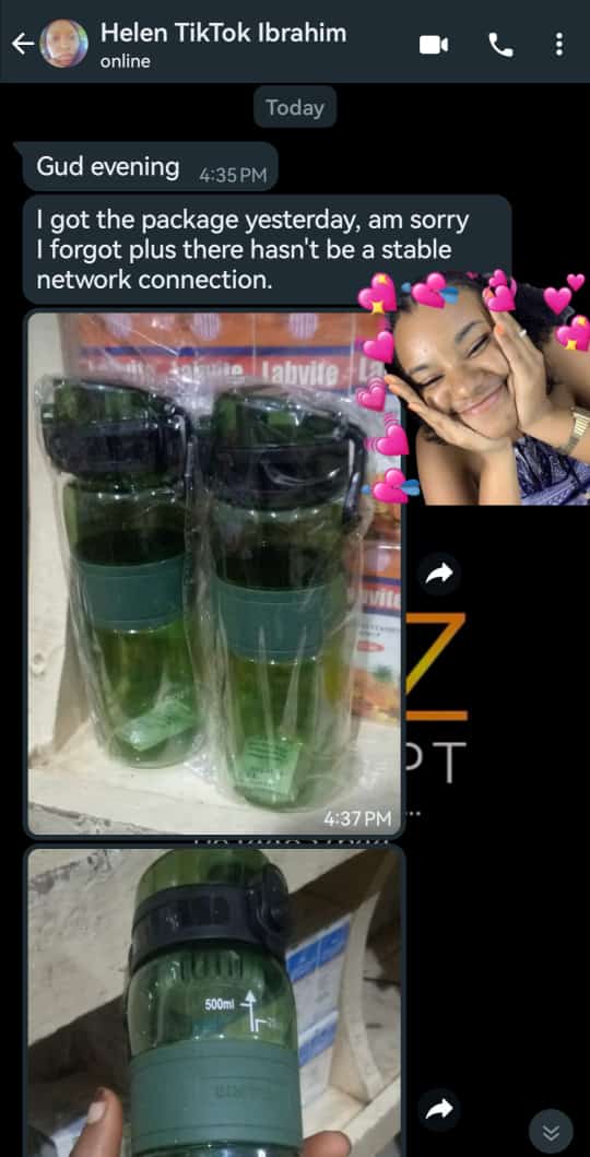 SymplyPelz's tweet photo. Successful delivery to Minna (from a Returning Customer❤️)
#fancybottles https://t.co/nIYoG0zPt3