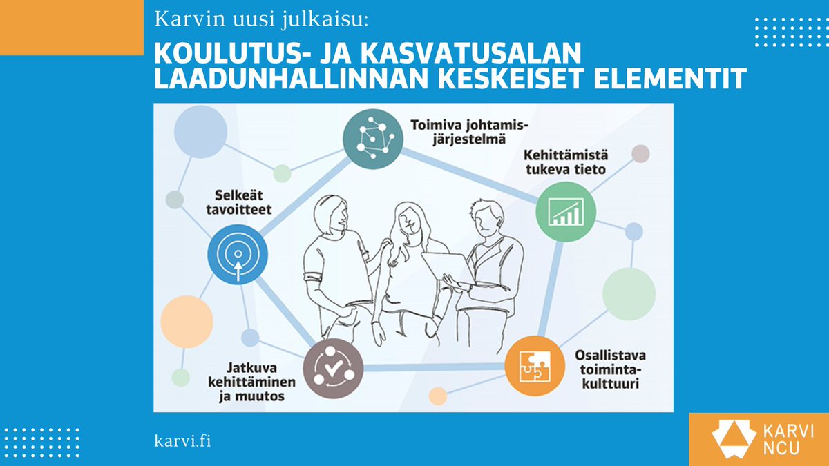 Karvin uusi julkaisu tukee koulutus- ja kasvatusalan toimijoita laadun parantamisessa kaikilla koulutusasteilla ja varhaiskasvatuksessa:
karvi.fi/publication/ko…

#koulutus #laatu #Karvi
