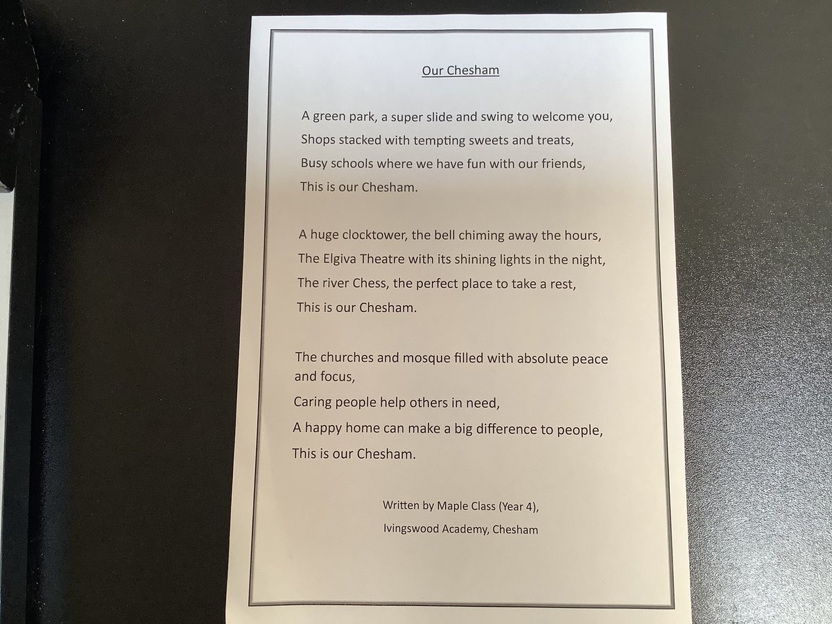 ivingswood's tweet photo. We are so pleased and proud to announce that Year 4 have received a “Highly Commended” award in the Chesham Literary Festival poetry competition. Well done!
#cheshamliteraryfestival #chaptertwobookshop #hospiceofstfrancis https://t.co/AcsiIPbEcp
