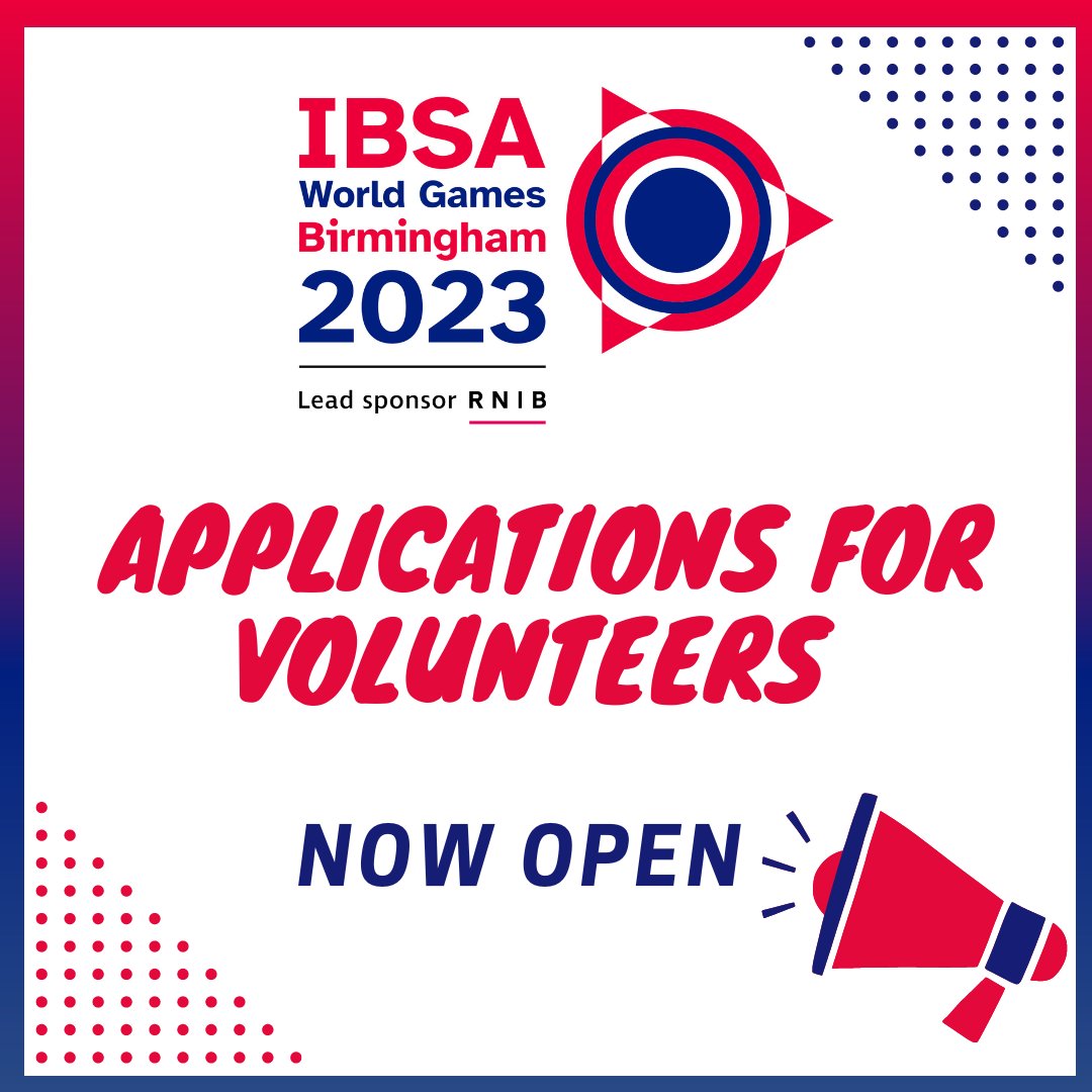 #VolunteerWeek2023 may be drawing to a close but applications are still open to volunteer at this summer’s IBSA World Games. 🏅 #Volunteers are required for stewarding, assisting athletes, content creation in the media team and much more! 📢 Apply here: bit.ly/3MEAa1K