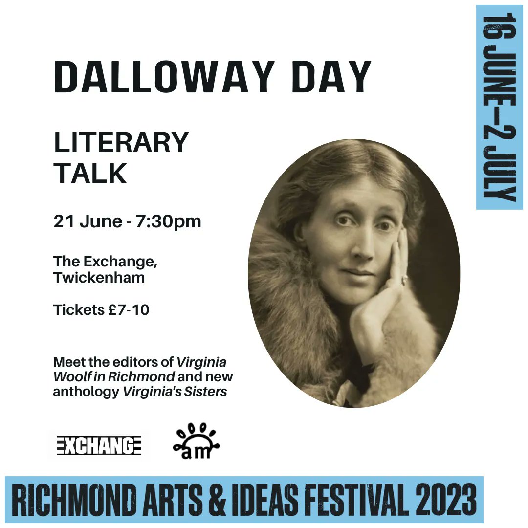 Celebrate #DallowayDay on a Wednesday in mid-June, the single-day setting of Virginia Woolf’s renowned novel!

We'll be discussing new works including 'Virginia's Sisters', a new anthology of women's writing.

Tickets - buff.ly/3okVNfp  <a href="/gabi1981/">Gabi Reigh</a> <a href="/cherob15/">Che Rob</a>

#virginiawoolf
