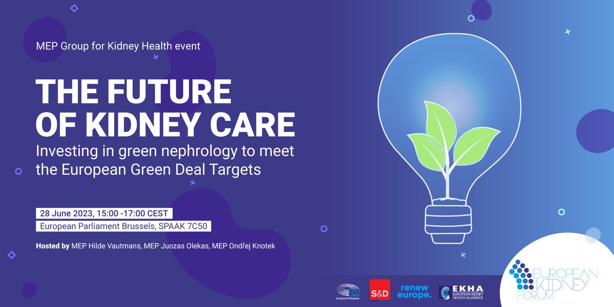 EKHA_EU's tweet photo. Join #EKHA at @Europarl_EN the #2023EKF to hear from top experts and policymakers about ways to improve #kidneyhealth and make #kidneycare more sustainable
👉Register here: https://t.co/TeA389PTlI https://t.co/iWmIOdYn7l